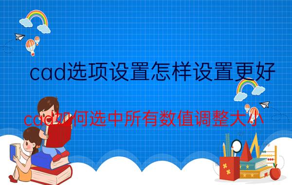 cad选项设置怎样设置更好 cad如何选中所有数值调整大小？